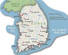 map of South Korea