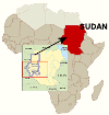map of Africa with Darfur, Sudan highlighted